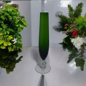 Vintage Asede Glasbruk,Sweden,green Bud Vase